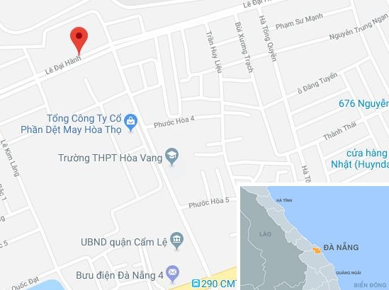 
Đường Lê Đại Hành (Đà Nẵng), gần nơi xảy ra vụ việc. Ảnh: Google Maps.
