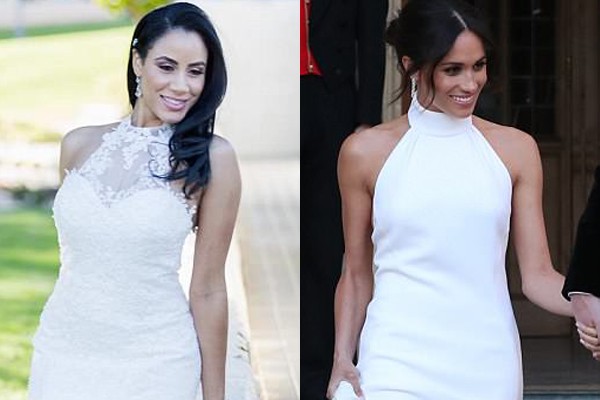 
Trong khi Meghan mặc chiếc váy Givenchy trị giá hàng tỉ đồng để tiến vào lễ đường. Còn cô y tá Danielle diện chiếc váy ren cổ cao có giá chỉ hơn 30 triệu đồng. Nhưng trông họ vẫn thanh lịch như nhau.
