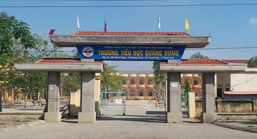Trường Tiểu học Quảng Hưng, nơi xảy ra vụ việc. Ảnh: Lam Sơn.