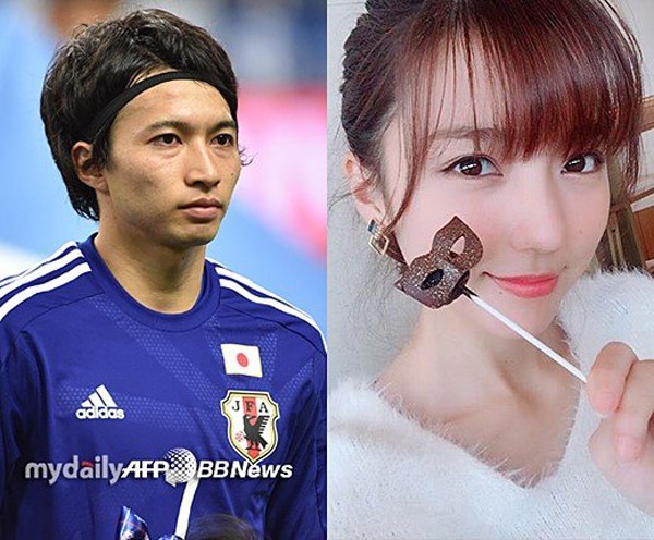 
Cầu thủ xấu trai nhất đội Nhật Bản và bạn gái xinh đẹp.
