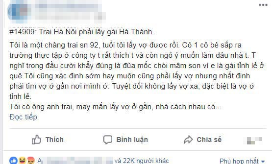 
Dòng tâm sự thu hút sự quan tâm của cư dân mạng. Ảnh chụp màn hình
