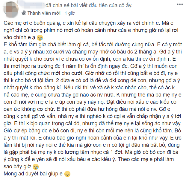 
Nguyên văn câu chuyện được chia sẻ trên nhóm kín. (Ảnh chụp màn hình)
