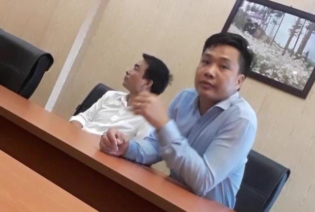 
Hai đối tượng hành hung phóng viên báo Gia đình Việt Nam tại Công ty TNHH Đầu tư Quốc tế Mai Linh.

