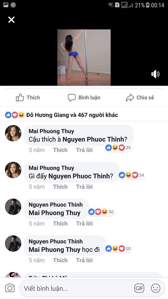 Mai Phương Thúy và Noo không ngại ngần trêu nhau trên facebook.