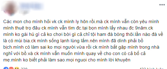 
Dòng tâm sự của người vợ này đã khiến 500 chị em dậy sóng.
