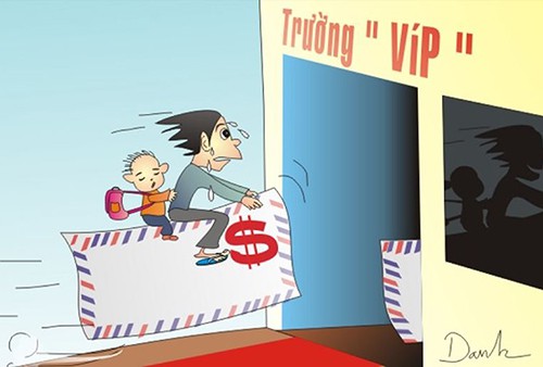 Chạy trường vừa tốn kém, vừa có thể gây tác động ngược tới con em. Ảnh: Họa sĩ Danh