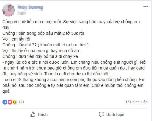 
Tâm sự của chị T.D nhận được nhiều ý kiến trái chiều. Ảnh chụp màn hình
