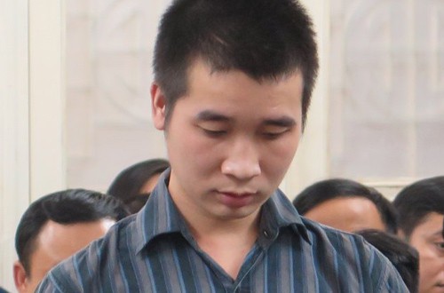 Bị cáo Trung tại phiên tòa sơ thẩm.