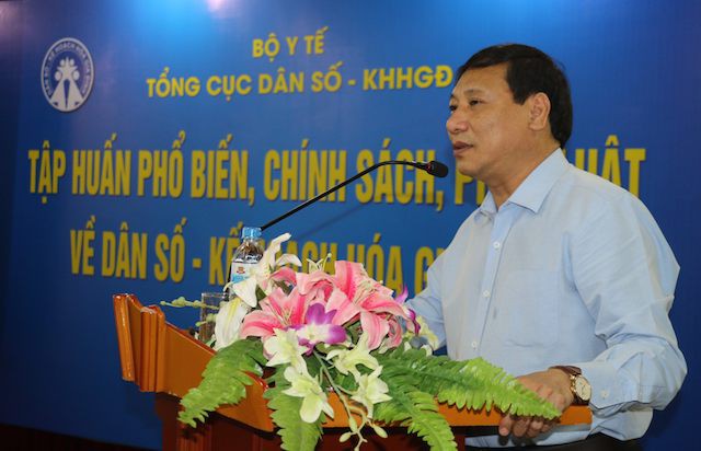 
Ông Võ Thành Đông - Phó Tổng cục trưởng Tổng cục DS – KHHGĐ phát biểu tại buổi tập huấn. ẢNH: H.MY
