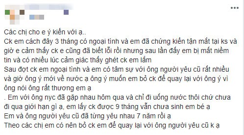 
Câu chuyện của người vợ trẻ khiến 500 chị em bàn tán xôn xao.
