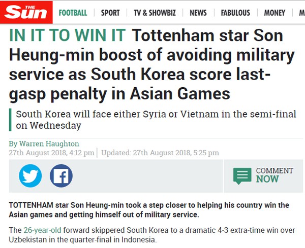Báo Anh lên tiếng về cầu thủ đội Hàn gặp khó khăn khi gặp Olympic Việt Nam.