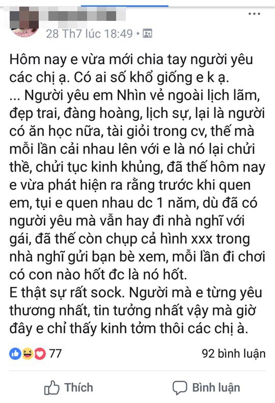 Câu chuyện của cô gái trẻ khiến dân mạng xôn xao. Ảnh chụp màn hình