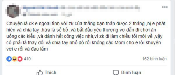 Chia sẻ của người vợ nhận được sự quan tâm từ dân mạng. Ảnh chụp màn hình