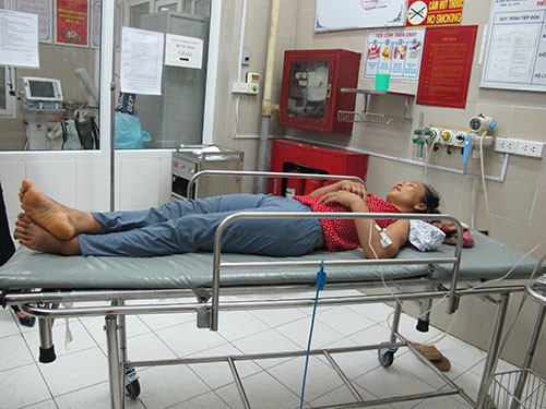 
Một bệnh nhân bị bệnh dại điều trị tại Bệnh viện Bệnh Nhiệt đới Trung ương. Ảnh: NL.
