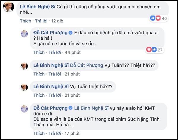 Cát Phượng né tránh trả lời vụ việc của Kiều Minh Tuấn khi được nghệ sĩ Lê Bình hỏi.