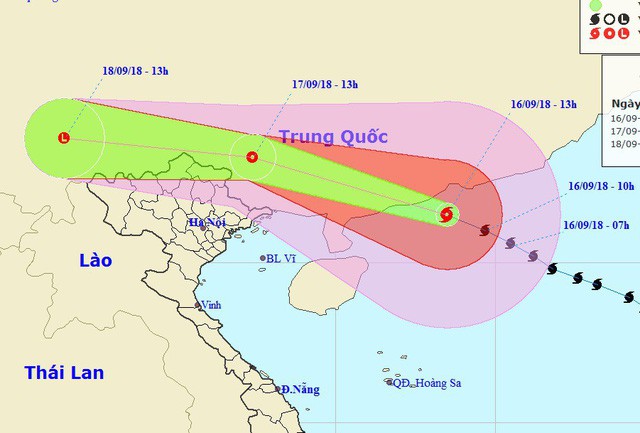 Dự báo đường đi và vùng ảnh hưởng của bão Mangkhut. Ảnh: Đài Hong Kong