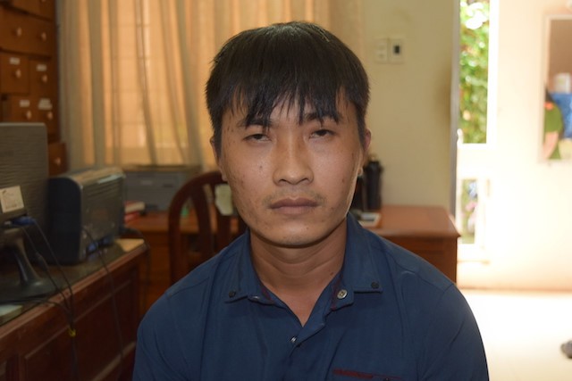Nghi phạm tại cơ quan điều tra. Ảnh: Tuấn Minh.
