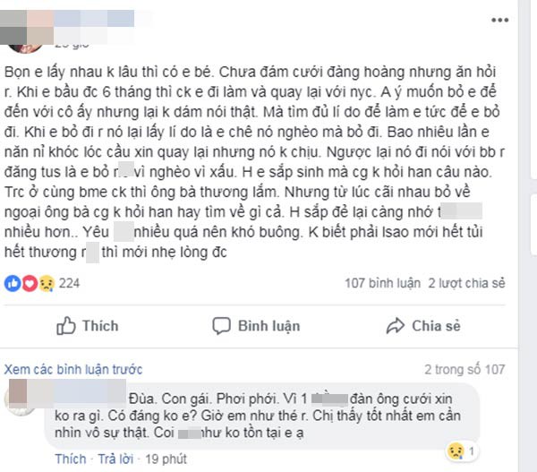 
Tâm sự của bà mẹ trẻ khiến cư dân mạng thương cảm. Ảnh chụp màn hình
