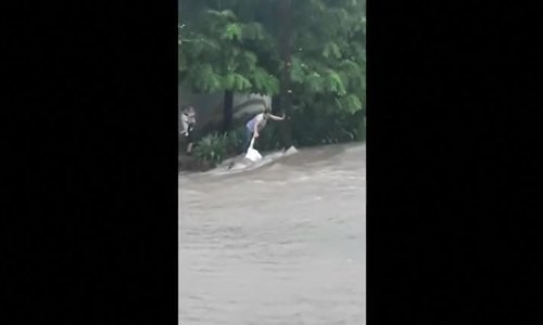 
 

Người phụ nữ giải cứu cậu bé bị nước cuốn trôi ở Culiacan. Video: Reuters.
