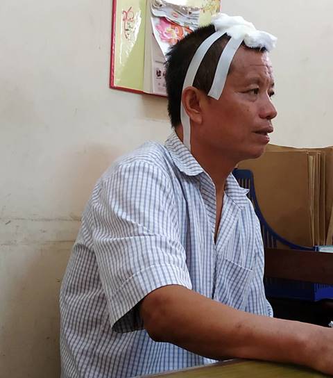 
Nguyễn Văn Tiến sau khi bị công an bắt giữ.
