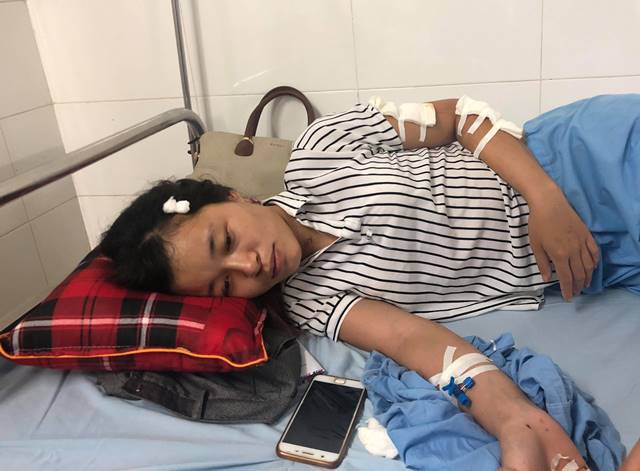 Chị Ngọt đang được điều trị tại BV tỉnh Thái Nguyên.