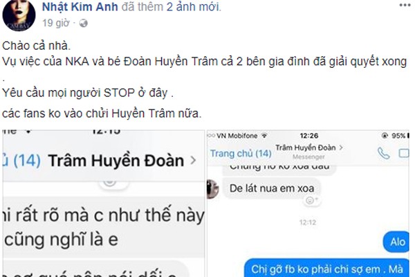 
Nhật Kim Anh tung đoạn n&oacute;i chuyện với người n&oacute;i xấu c&ocirc;.
