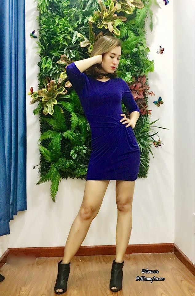 Chị Tr&acirc;n tạo d&aacute;ng b&ecirc;n thảm l&aacute; tự tay m&igrave;nh l&agrave;m sau khi đ&atilde; ho&agrave;n th&agrave;nh.