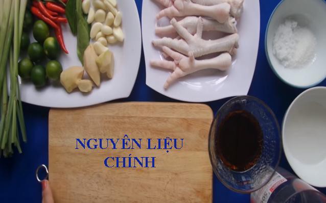 Những nguyên liệu làm chân gà ngâm sả tắc chuẩn