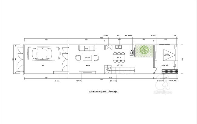 Mặt bằng tư vấn tầng trệt.