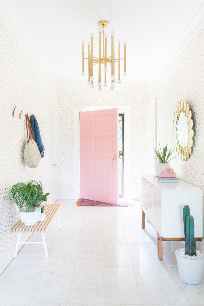 Hồng pastel mang đến vẻ đẹp ngọt ngào, nữ tính cho không gian căn hộ mà bạn có thể bắt gặp ở bất kì đâu.