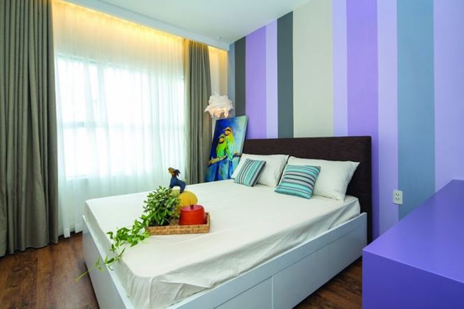 Gam màu trung tính được sử dụng ở các phòng ngủ để tạo điểm nhấn.