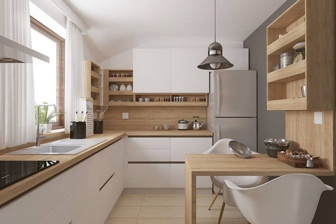 Việc lựa chọn tủ bếp và kệ treo tường đóng vai trò quan trọng trong việc giữ căn bếp gia đình trông gọn gàng, sạch sẽ.