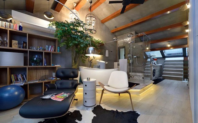 Căn phòng với nhiều chức năng khác nhau, được sắp xếp một cách khéo léo, gọn gàng, tiện ích.