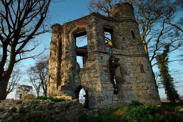 
Tòa lâu đài đá vôi 200 tuổi trước hoàn toàn bỏ hoang trước khi được sửa chữa.
