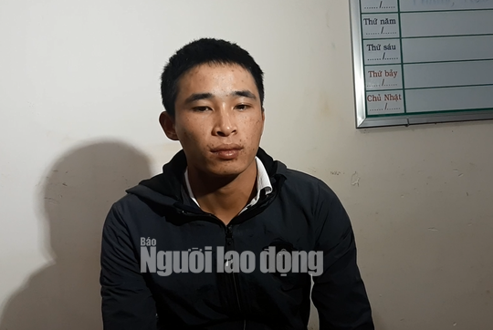 Đối tượng Nguyễn Huy Thái tại cơ quan công an