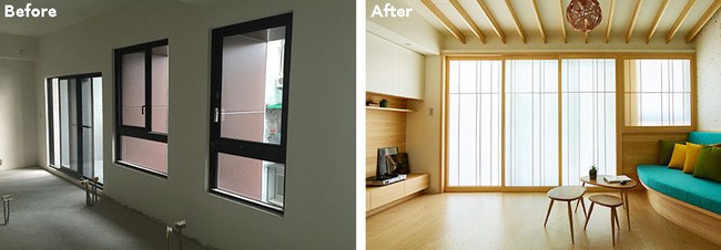 Không gian được cải tạo trở nên ấm cúng, rộng rãi.