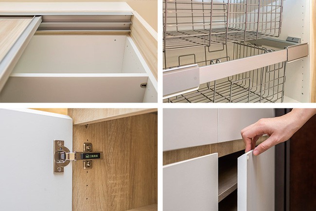 Hệ thống tủ đối diện với giường ngủ.