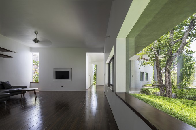 Khối không gian sống đa diện giúp ở vị trí nào trong nhà cũng tiếp cận được với thiên nhiên...