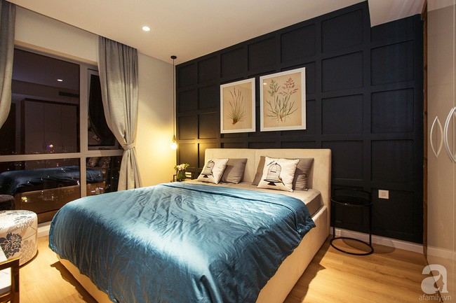 Nằm ở phòng ngủ có thể ngắm nhìn vẻ đẹp của phố phường về đêm.