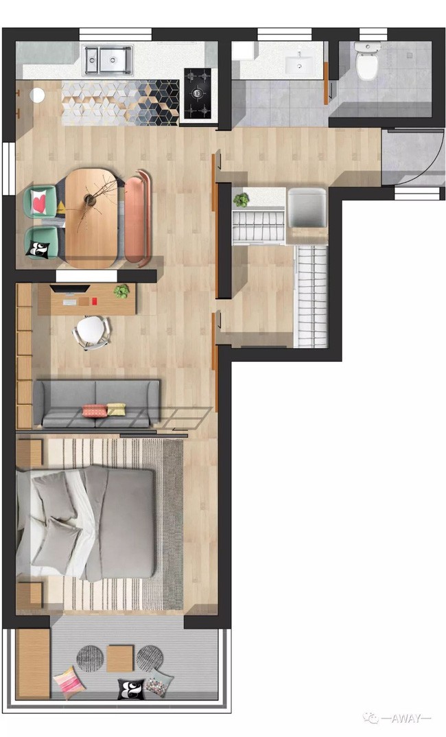 Sơ đồ bố trí căn hộ.