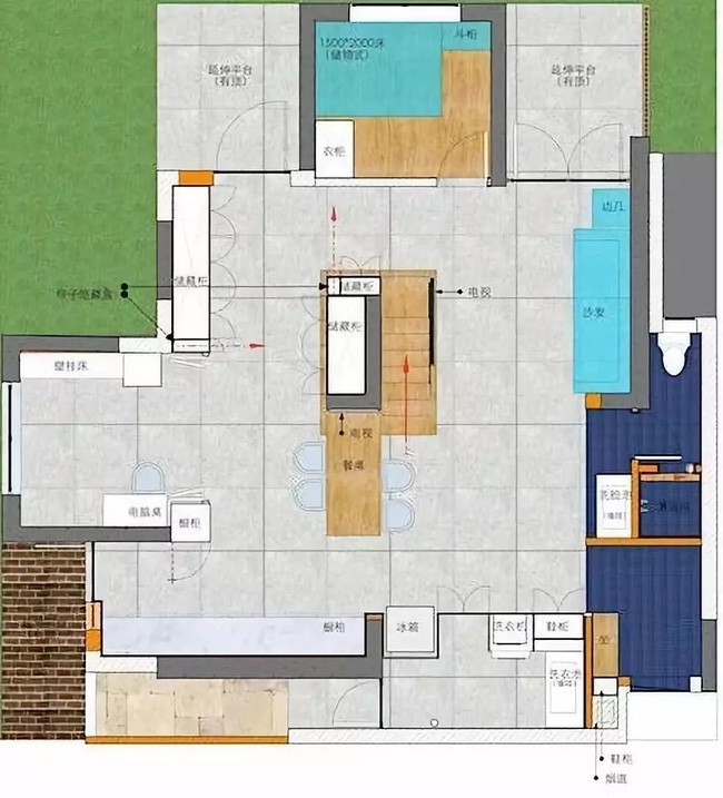 Mặt bằng bố trí căn hộ.