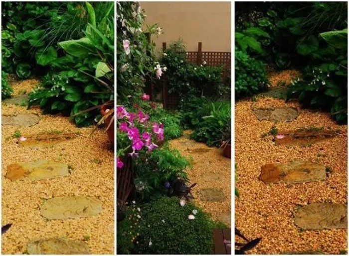 Lối đi với đá tảng.