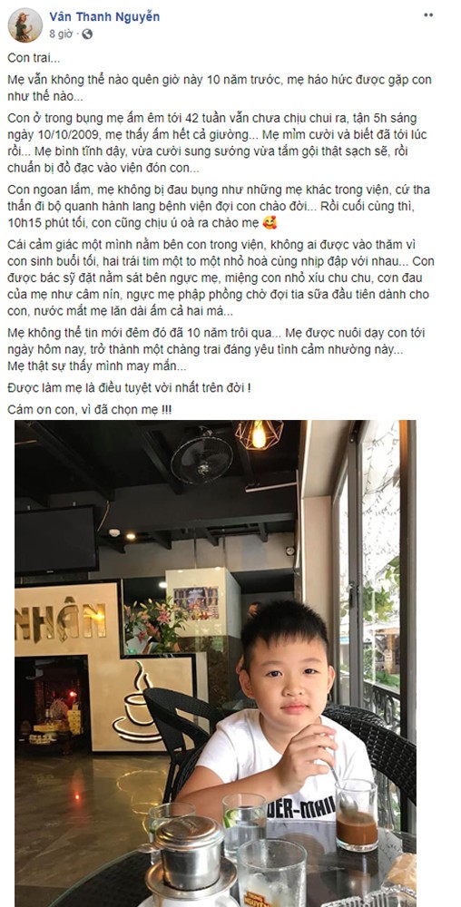Xúc động tâm thư Vân Hugo gửi con trai vào sinh nhật lần thứ 10 - Ảnh 3.