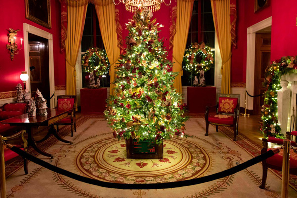 Nhà Trắng dưới tay trang trí của Đệ nhất Phu nhân Mỹ trở nên hoành tráng và lộng lẫy đón Giáng sinh - Ảnh 6.