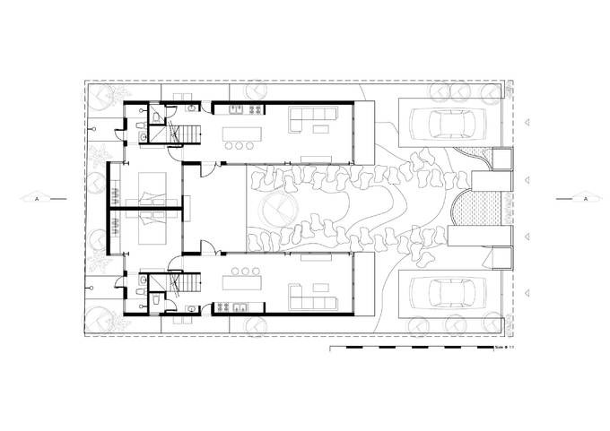 Bản vẽ mặt bằng tầng trệt.