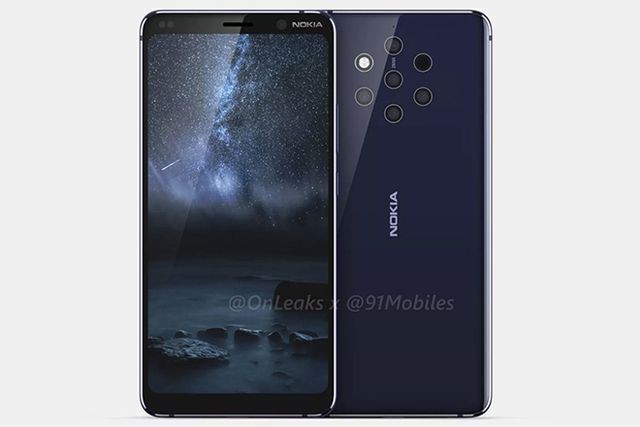 
Nokia 9 sẽ sở hữu đến 5 camera ở mặt sau sản phẩm
