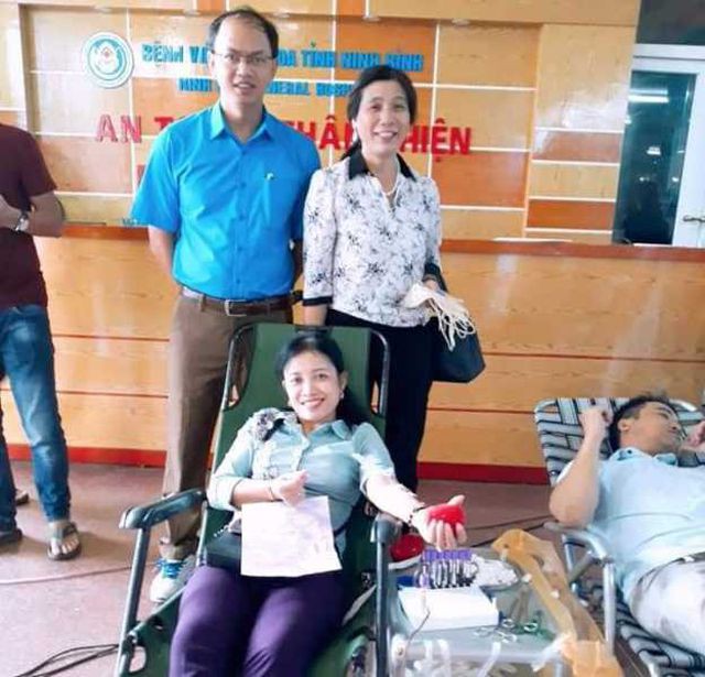Cô giáo Mai Hoa đã có 18 lần hiến máu cứu người.