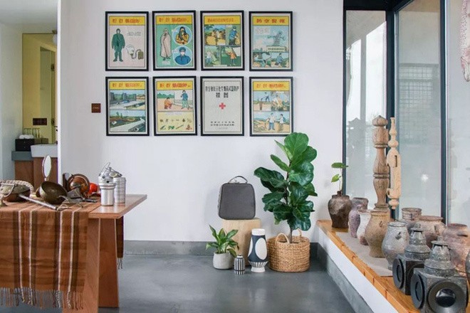 Góc đồ gốm tạo điểm nhấn đặc biệt trong ngôi nhà.