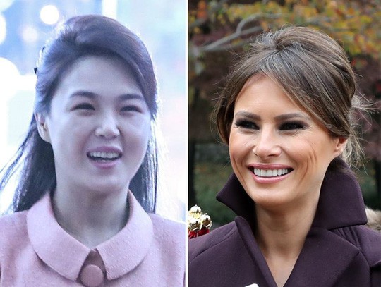 Bà Ri Sol-ju và bà Melania Trump, hai đệ nhất phu nhân Mỹ - Triều. Ảnh: Korea Times