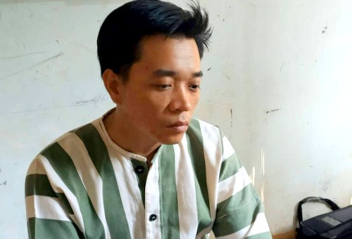 
Phong tại cơ quan công an. Ảnh: Quang Bình.
